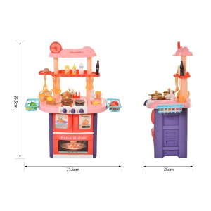HOMCOM Kids Pretend Play PP Kitchen Set Pink/Purple
