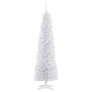 HOMCOM 6FT Artificial PVC Slimline Christmas Tree White