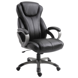 Vinsetto PU Leather Home Office Chair Tilting Recliner Chair Black