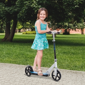 HOMCOM Folding Kids Kick Scooter Ride on Toys-Blue