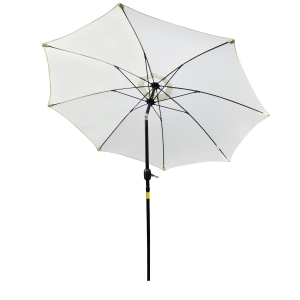 Outsunny Φ2.6M Umbrella Parasol-Cream White