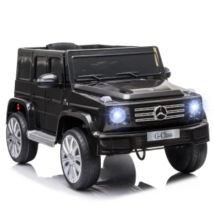 HOMCOM Compatible 12V Battery-powered Kids Electric Ride On Car Mercedes Benz G500 Toy with Parental Remote Control Music Lights MP3 Suspension Wheels