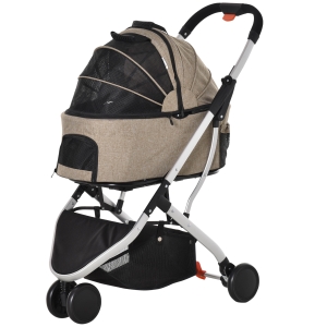 PawHut Detachable Pet Stroller Pushchair 2-In-1 Foldable Dog Cat Travel Carriage Carrying Bag
