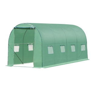 Outsunny 4x2 m Polytunnel Walk-in Greenhouse with Zip Door and Windows