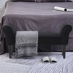 HOMCOM 102L x 31W x 51H cm Bed End Chaise Lounge-Black