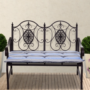 Outsunny Polyester Set Of 2 Swing Chair Cushion Blue Stripes