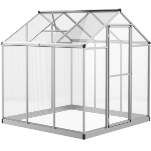 Outsunny 182x183x195cm Clear Polycarbonate Sheet Walk-In Greenhouse