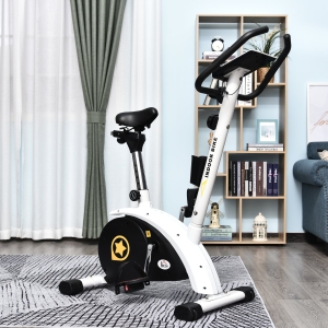 HOMCOM Exercise Bike Adjustable, Foldable w/LCD display