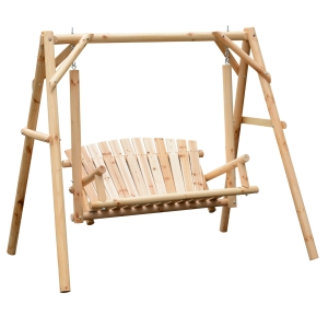 Outsunny Swing Chair, 198Lx135Wx170H cm, Pine/Fir Wood