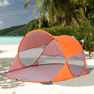 Outsunny Fibreglass Frame 2 Person Pop-Up Lightweight Camping Tent Orange
