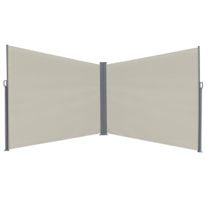 Outsunny Patio Retractable Double Side Awning Folding Privacy Screen Fence Sun Shade
