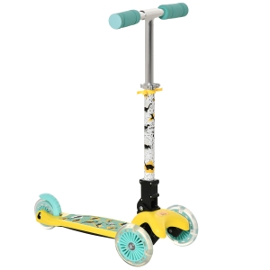 HOMCOM Foldable Scooter for Kids with 3 Wheel Adjustable Height Flashing Wheels