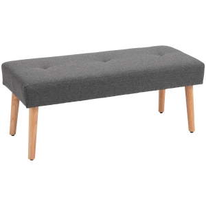 HOMCOM Footstool Ottoman Bed-End Bench Upholstered Seat/Footstool Wood Grey