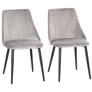 HOMCOM High Back Dining Chairs Modern Upholstered Velvet-Touch Accent Chairs