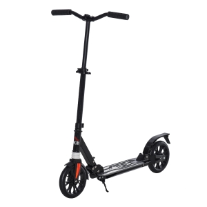 HOMCOM Foldable Adjustable Kick Scooter w/ Rear Wheel Brake, Shock Mitigation for 14+