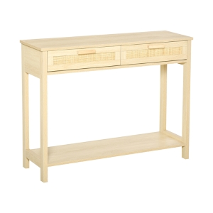 HOMCOM Console Sofa Table Hallway Side Desk w/ Shelf Drawer for Entryway Bedroom