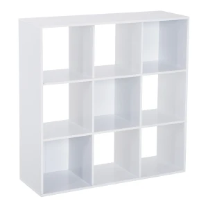 HOMCOM Wooden 9 Cube Storage Unit w/3 Tier Shelves Organiser Display Rack Living Room Bedroom Furniture - White