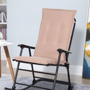 Outsunny Polyester High Back Outdoor Garden Chair Replacement Cushion Beige