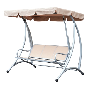 Outsunny Garden Swing Chair, 3-Seater-Beige