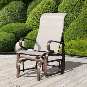 Outsunny Rocking Swing, Texteline, 59.6Wx47Dx103H cm-Light Grey