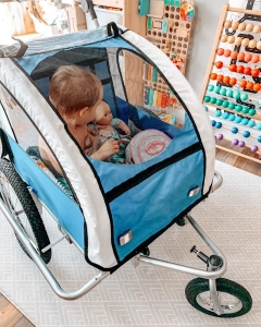 HOMCOM Trailer for Kids Steel Frame Bicycle Child Bike Trailer Blue