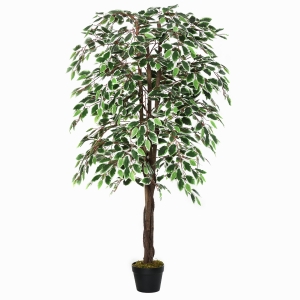 Outsunny Artificial Ficus Plant Realistic Fake Tree Potted Home Office Décor 160cm