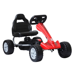 HOMCOM Kids Pedal Go-Kart, 80Lx49Wx50H cm-Black/Red