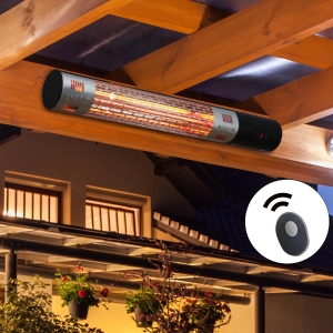 Outsunny Outdoor Wall Mount Electric Halogen Heater, 1500W-Black