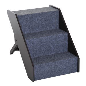 Pawhut 3-Steps Ladder Dog Ramp Pets Steps -Dark Brown