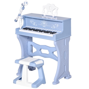 HOMCOM 37 Key Kids Battery Keyboard Mini Grand Piano Stool Microphone Musical Toy