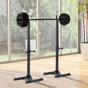 HOMCOM Adjustable Weights Barbell Squat Stand-Black