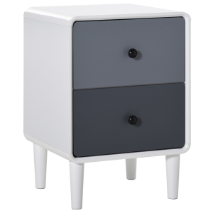 HOMCOM Nordic Side Cabinet Nightstand Organizer with Drawer for Bedroom, Living Room