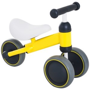 HOMCOM Toddler Plastic No-Pedal Walking Balance Bike Yellow