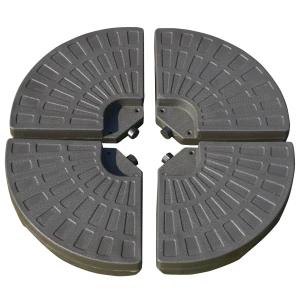Outsunny 4-Piece Parasol Base Cantilever Offset Patio Umbrella Circular Base Stand w/Carry Handles, Water & Sand Filled