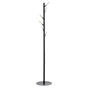 HOMCOM 174cm Free Standing Coat Rack Hat Stand Display Garment Holder Hall Tree Black