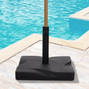 Outsunny Cement Outdoor Garden Square Parasol Base Black