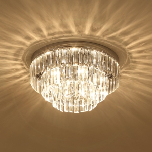 HOMCOM Crystal Light Chandelier, Ф40x30H cm-Steel/Crystal