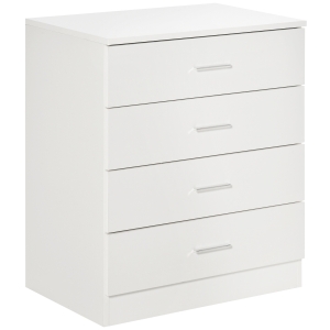HOMCOM Storage Cabinet Vertical Drawer Chest of 4 w/ Metal Rails Anti-Tip, White