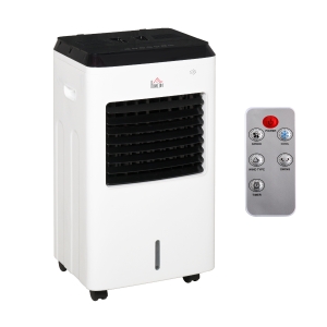 HOMCOM 8.5L Air Cooler Heater with Ice Box 9 Settings Remote Controller for Home Office