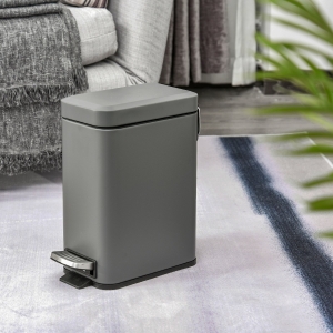 HOMCOM 5L Step to Open Pedal Kitchen Bathroom Bin - Grey