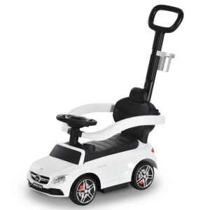 HOMCOM Toddlers Push Along Car Licensed PP Mercedes-Benz Ride On Stroller White