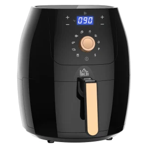 HOMCOM Digital Air Fryer 1700W 5.5L with Rapid Air Circulation System Adjustable Temperature 60 Min Timer for Healthy Oil Free Low Fat
