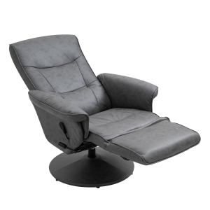 HOMCOM 4-level Recliner Chair Swivel Sofa with Footrest Padded Armrest Microfiber