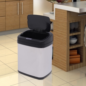 HOMCOM 20L Stainless Steel Sensor Trash Can W/ Bucket-Chrome