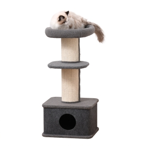 PawHut Cat Tree Kitten Tower Activity Centre w/ Sisal Scratching Post Condo Perches