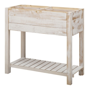 Outsunny Elevated Wooden Planter Garden Grow Box with 2 tiers, 4 Pockets