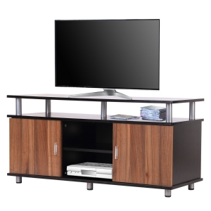 HOMCOM Particle Board TV Stand Media Centre Unit Wood Tone