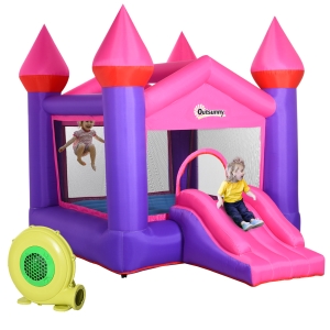 Outsunny Bounce Castle Inflatable Trampoline Slide for Kids w/ inflator 3.5 x 2.5 x 2.7m