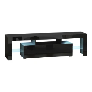 HOMCOM High Gloss TV Stand Cabinet with LED RGB Lights and Remote Control for TVs up to 65