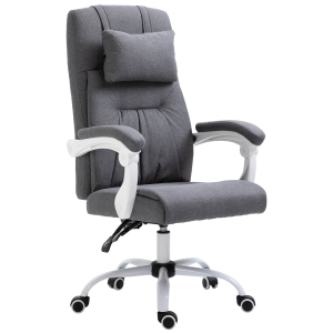 Vinsetto Office Chair Ergonomic Reclining Executive Home Office Chair w/ Pillow Grey